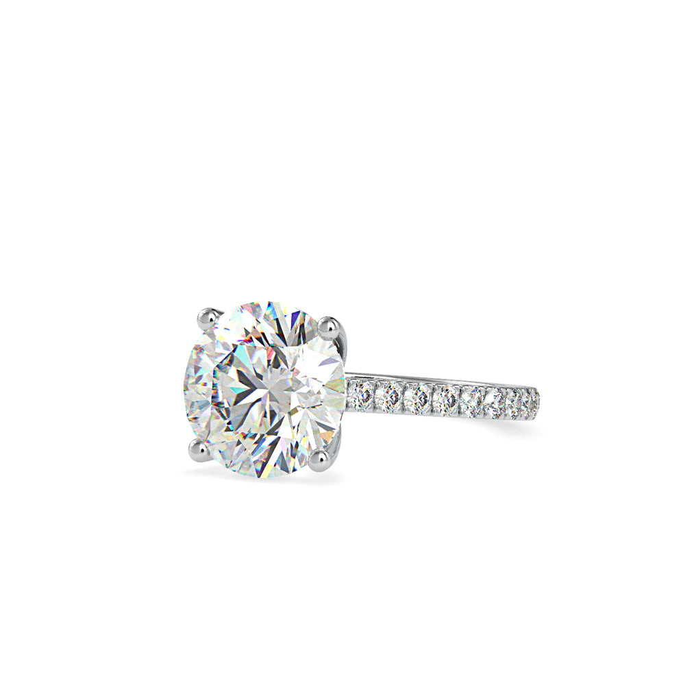 SKU: 0159 (14K) Round Diamond Solitaire Engagment Ring in Rose Gold.