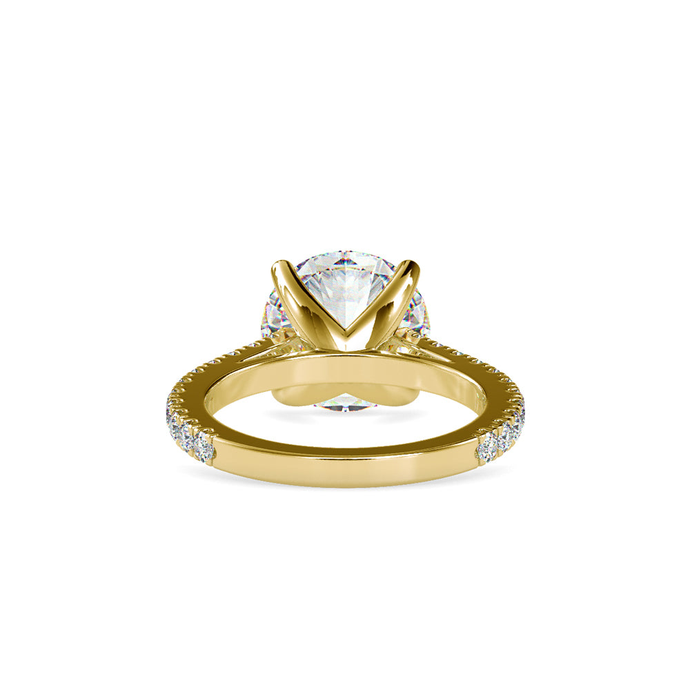 SKU: 0159 (14K) Round Diamond Solitaire Engagment Ring in Rose Gold.
