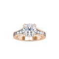 SKU: 0160 (18K) Round Diamond Channel-Set Solitaire Engagment Ring in Rose Gold.