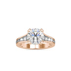 SKU: 0160 (22K) Round Diamond Channel-Set Solitaire Engagment Ring in Rose Gold.
