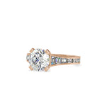 SKU: 0160 (10K) Round Diamond Channel-Set Solitaire Engagment Ring in Rose Gold.