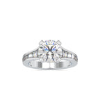 SKU: 0160 (22K) Round Diamond Channel-Set Solitaire Engagment Ring in Rose Gold.