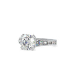 SKU: 0160 (22K) Round Diamond Channel-Set Solitaire Engagment Ring in Rose Gold.