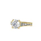 SKU: 0160 (10K) Round Diamond Channel-Set Solitaire Engagment Ring in Rose Gold.