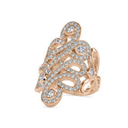 SKU: 0161 (18K) Free Form Design Diamond Ring in Rose Gold.