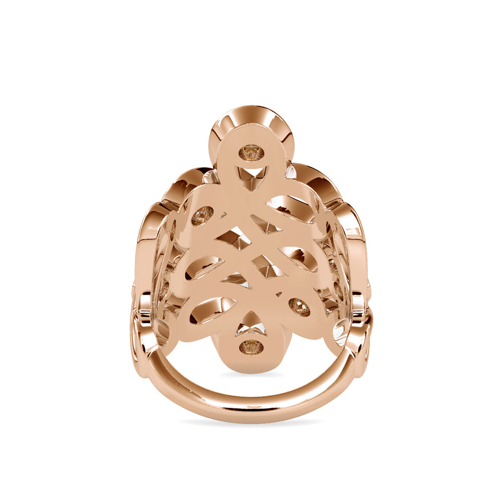 SKU: 0161 (22K) Free Form Design Diamond Ring in Rose Gold.