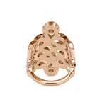 SKU: 0161 (10K) Free Form Design Diamond Ring in Rose Gold.