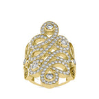 SKU: 0161 (10K) Free Form Design Diamond Ring in Rose Gold.