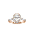 SKU: 0162 (14K) Cushion-Cut Halo Engagment Ring in Rose Gold.