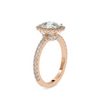SKU: 0162 (22K) Cushion-Cut Halo Engagment Ring in Rose Gold.