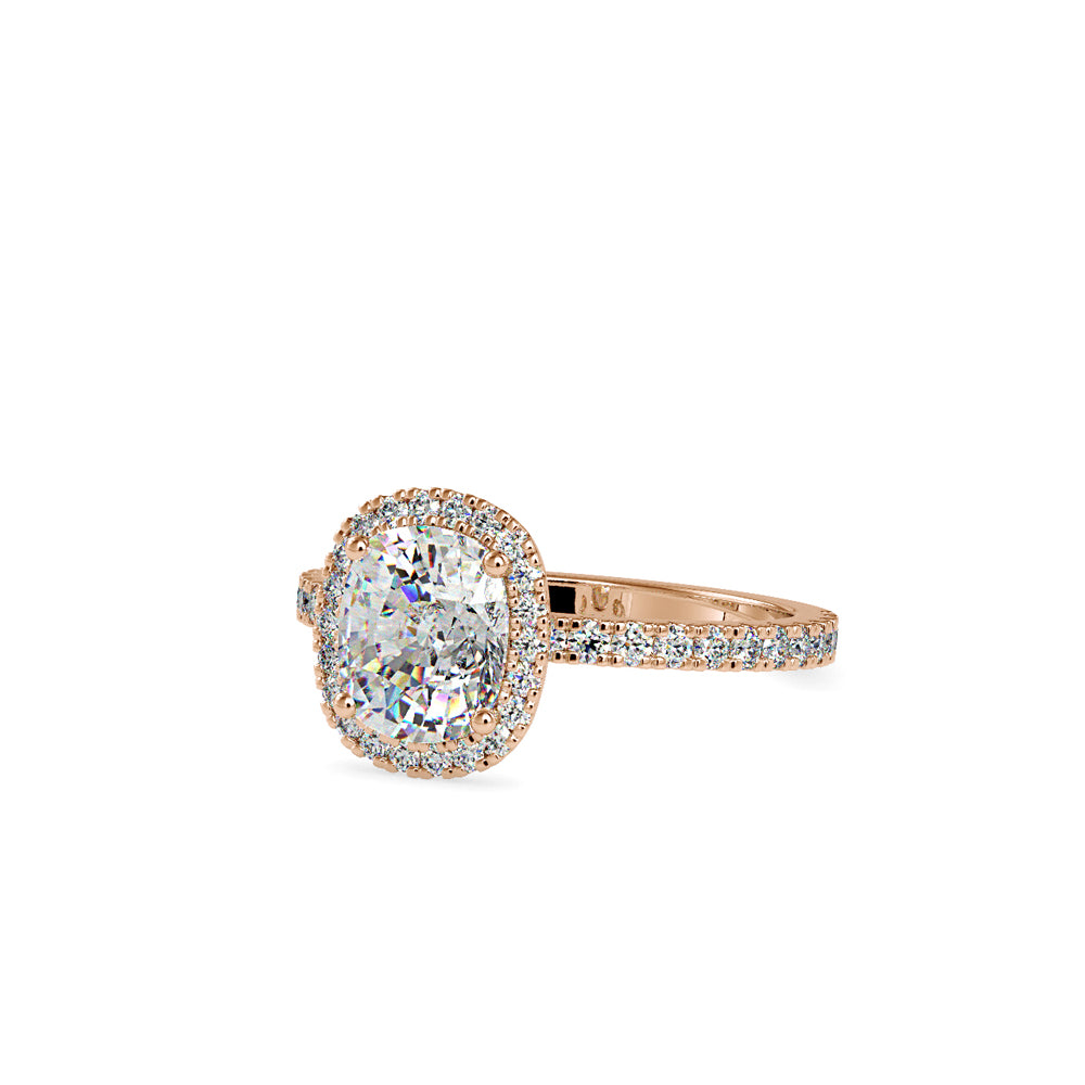 SKU: 0162 (18K) Cushion-Cut Halo Engagment Ring in Rose Gold.