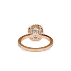 SKU: 0162 (14K) Cushion-Cut Halo Engagment Ring in Rose Gold.