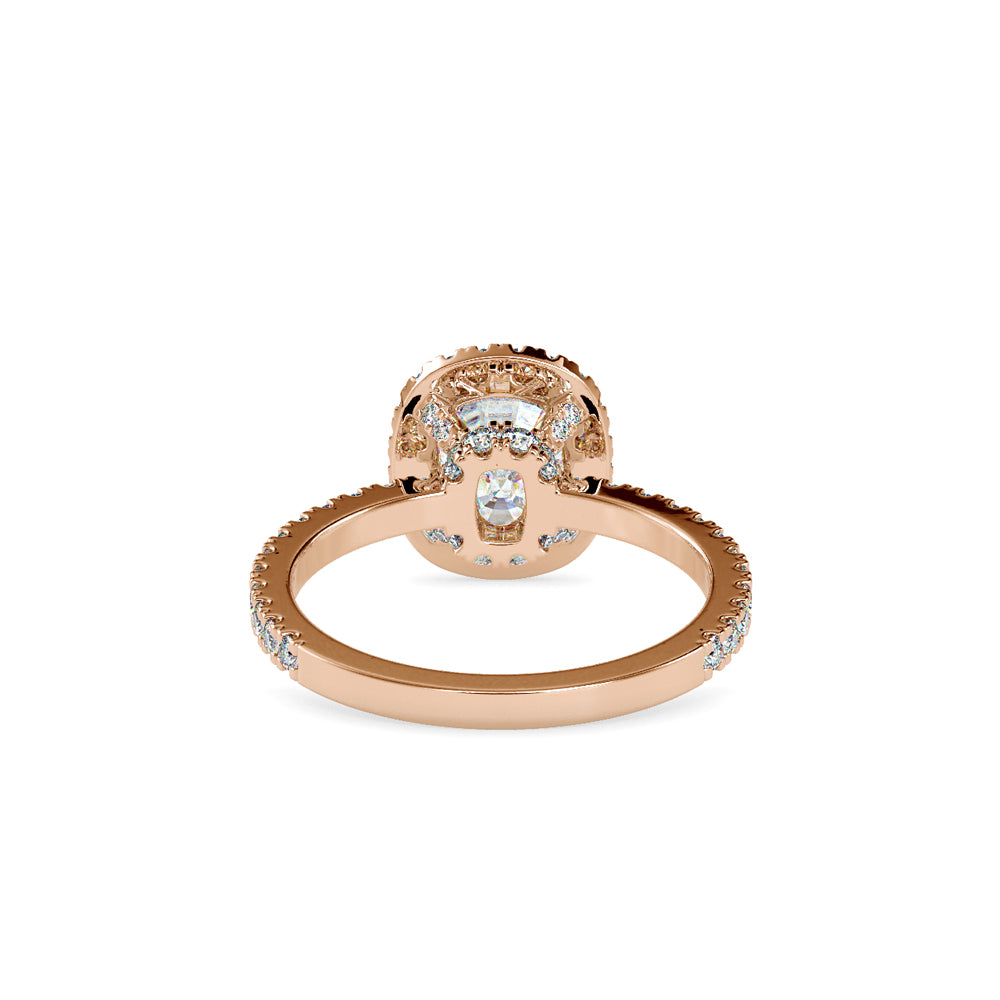 SKU: 0162 (10K) Cushion-Cut Halo Engagment Ring in Rose Gold.