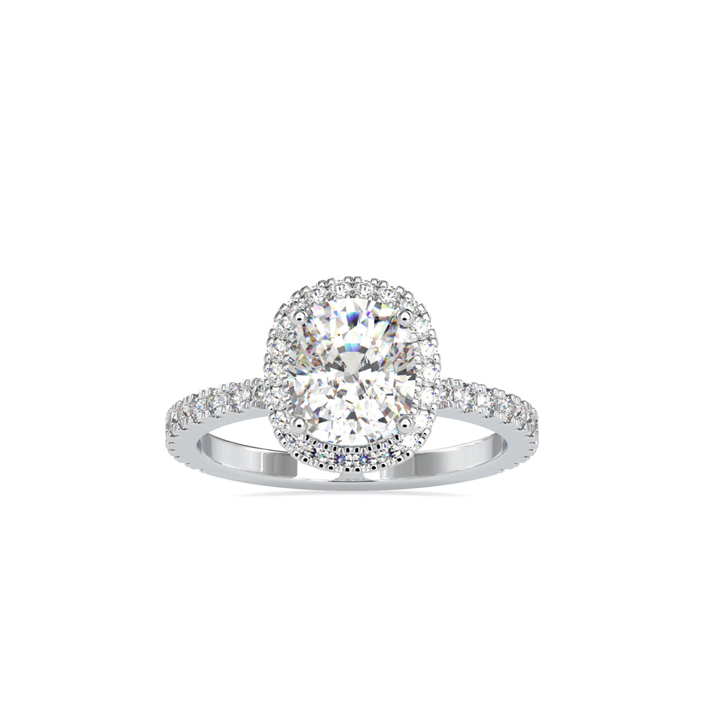 SKU: 0162 (18K) Cushion-Cut Halo Engagment Ring in Rose Gold.