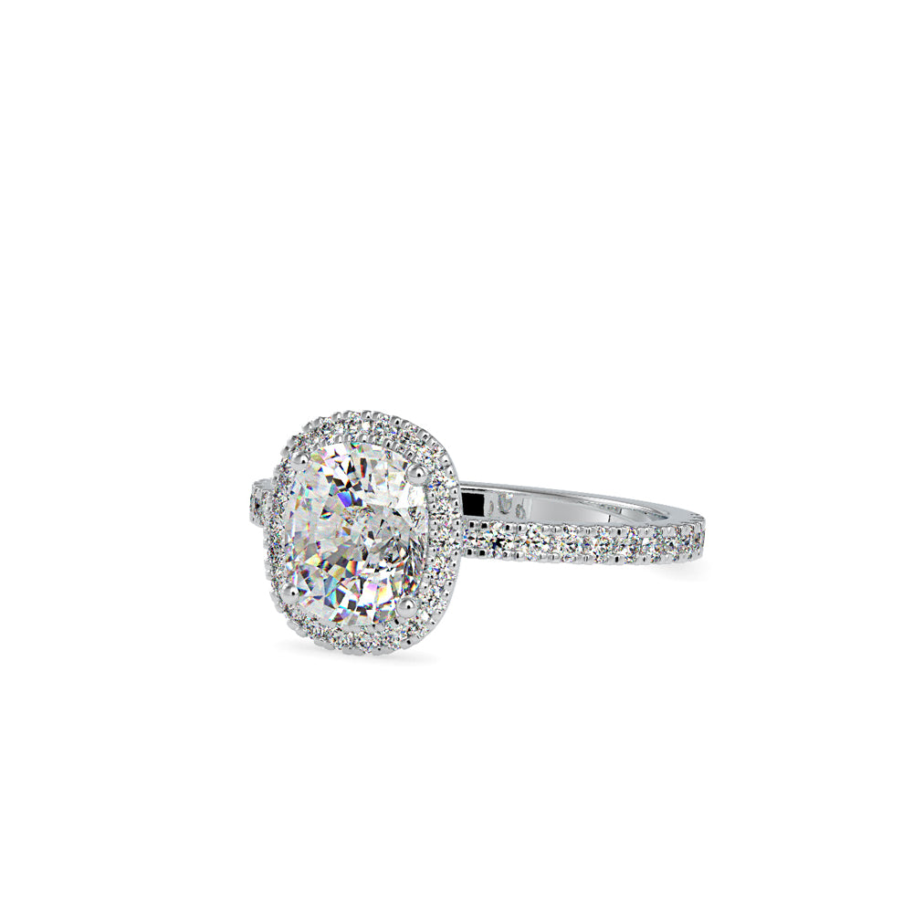 SKU: 0162 (10K) Cushion-Cut Halo Engagment Ring in Rose Gold.