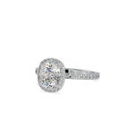 SKU: 0162 (14K) Cushion-Cut Halo Engagment Ring in Rose Gold.