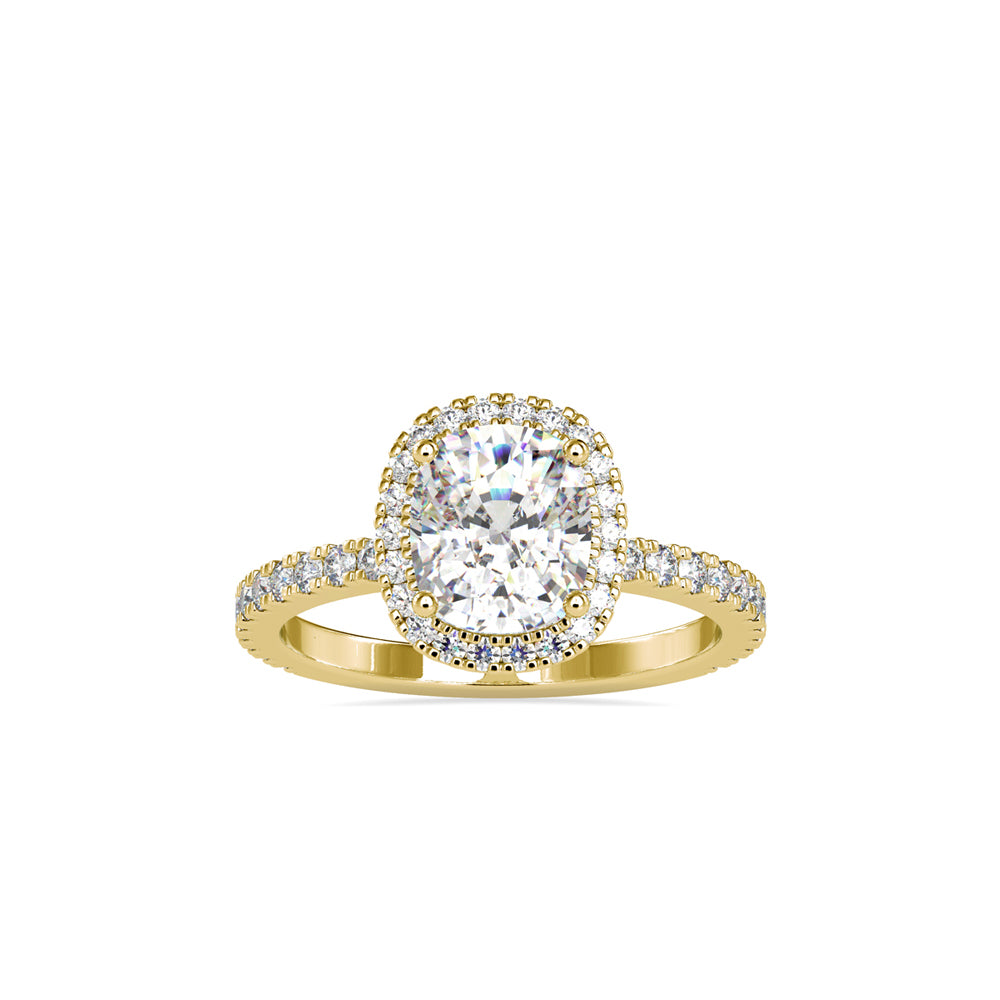 SKU: 0162 (22K) Cushion-Cut Halo Engagment Ring in Rose Gold.