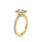 SKU: 0162 (10K) Cushion-Cut Halo Engagment Ring in Rose Gold.