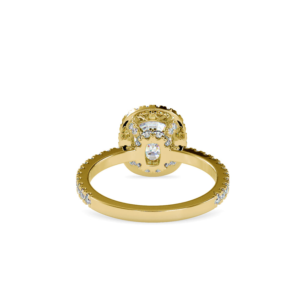 SKU: 0162 (18K) Cushion-Cut Halo Engagment Ring in Rose Gold.