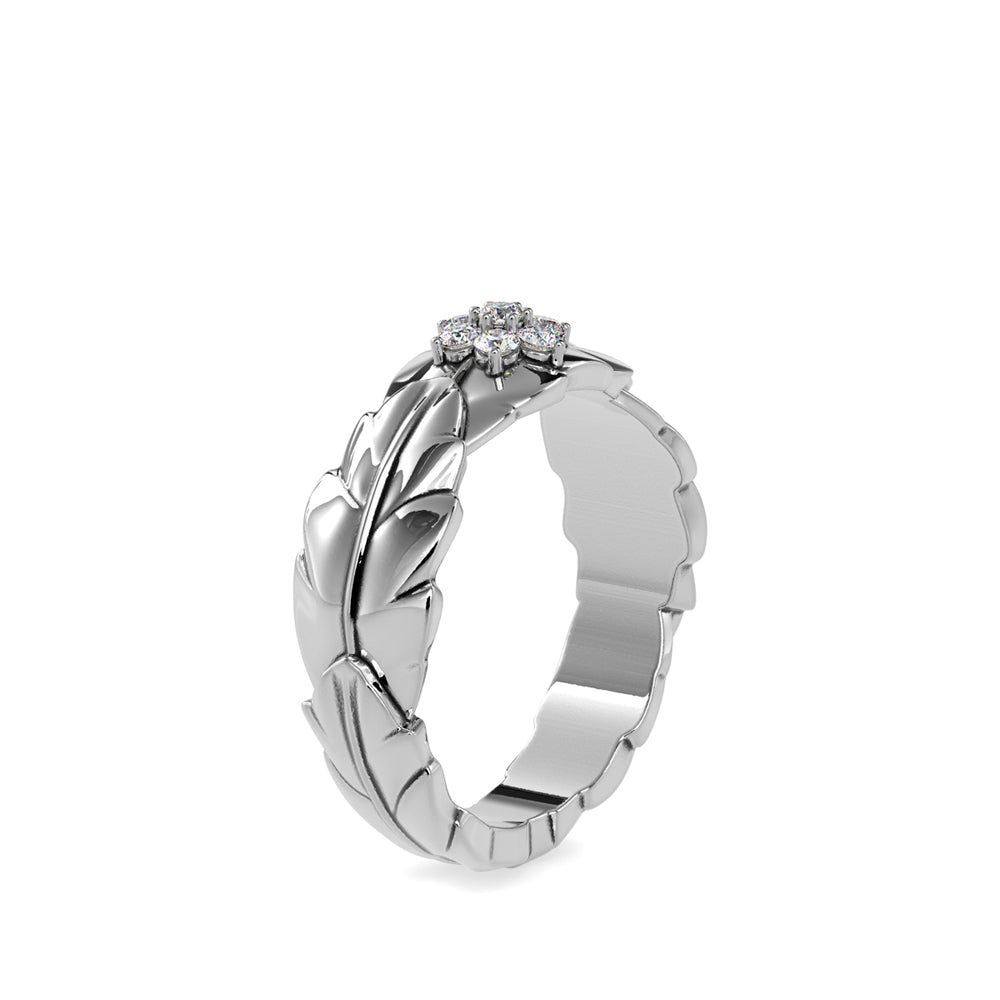 SKU: 0163 (14K) Nature-Inspired Leaf Ring in Rose Gold.