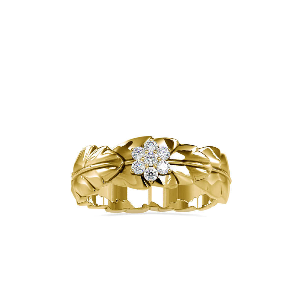 SKU: 0163 (10K) Nature-Inspired Leaf Ring in Rose Gold.