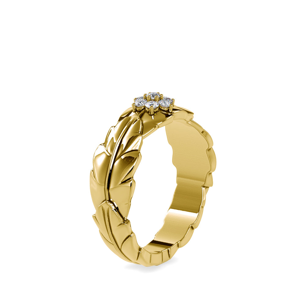 SKU: 0163 (22K) Nature-Inspired Leaf Ring in Rose Gold.