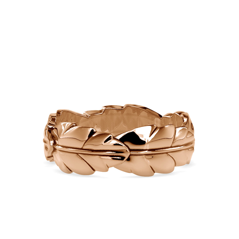 SKU: 0164 (14K) Nature-Inspired Leaf Ring in Rose Gold.