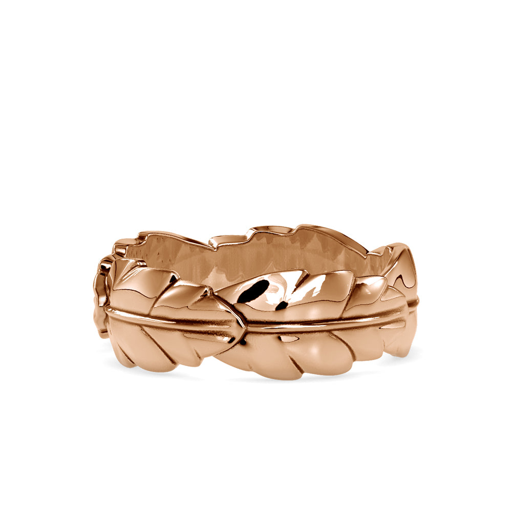 SKU: 0164 (14K) Nature-Inspired Leaf Ring in Rose Gold.