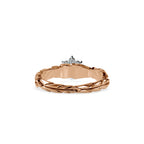 SKU: 0165 (18K) two-Tone Nature-Inspired Leaf Diamond Ring in Rose Gold.