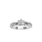 SKU: 0165 (14K) two-Tone Nature-Inspired Leaf Diamond Ring in Rose Gold.