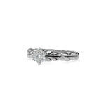 SKU: 0165 (14K) two-Tone Nature-Inspired Leaf Diamond Ring in Rose Gold.
