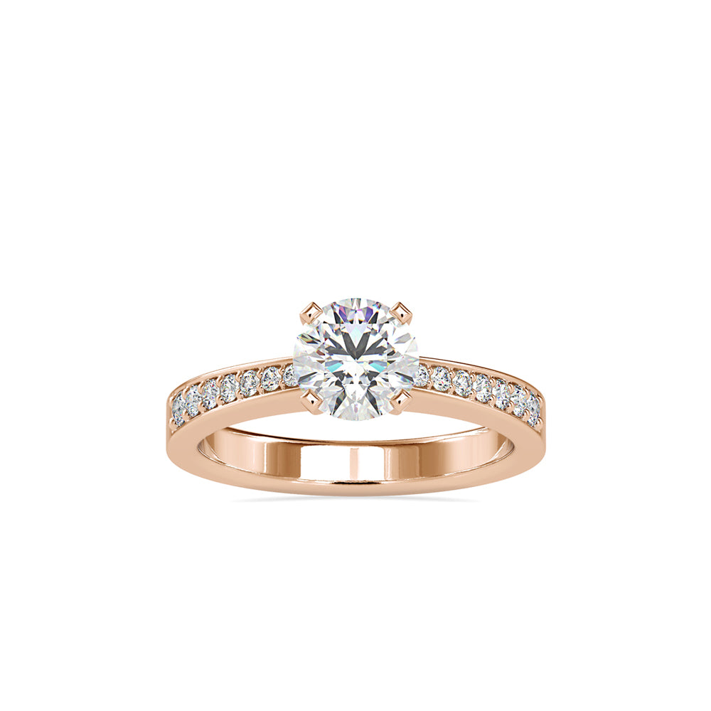 SKU: 0166 (22K) Four-Prong Solitaire Engagment Ring in Rose Gold.