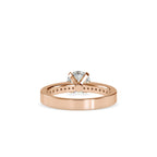 SKU: 0166 (14K) Four-Prong Solitaire Engagment Ring in Rose Gold.