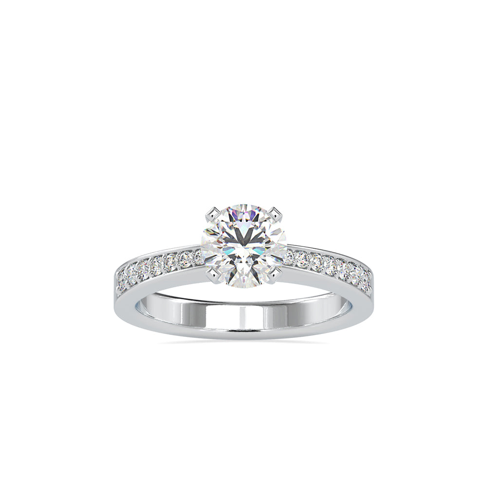 SKU: 0166 (10K) Four-Prong Solitaire Engagment Ring in Rose Gold.