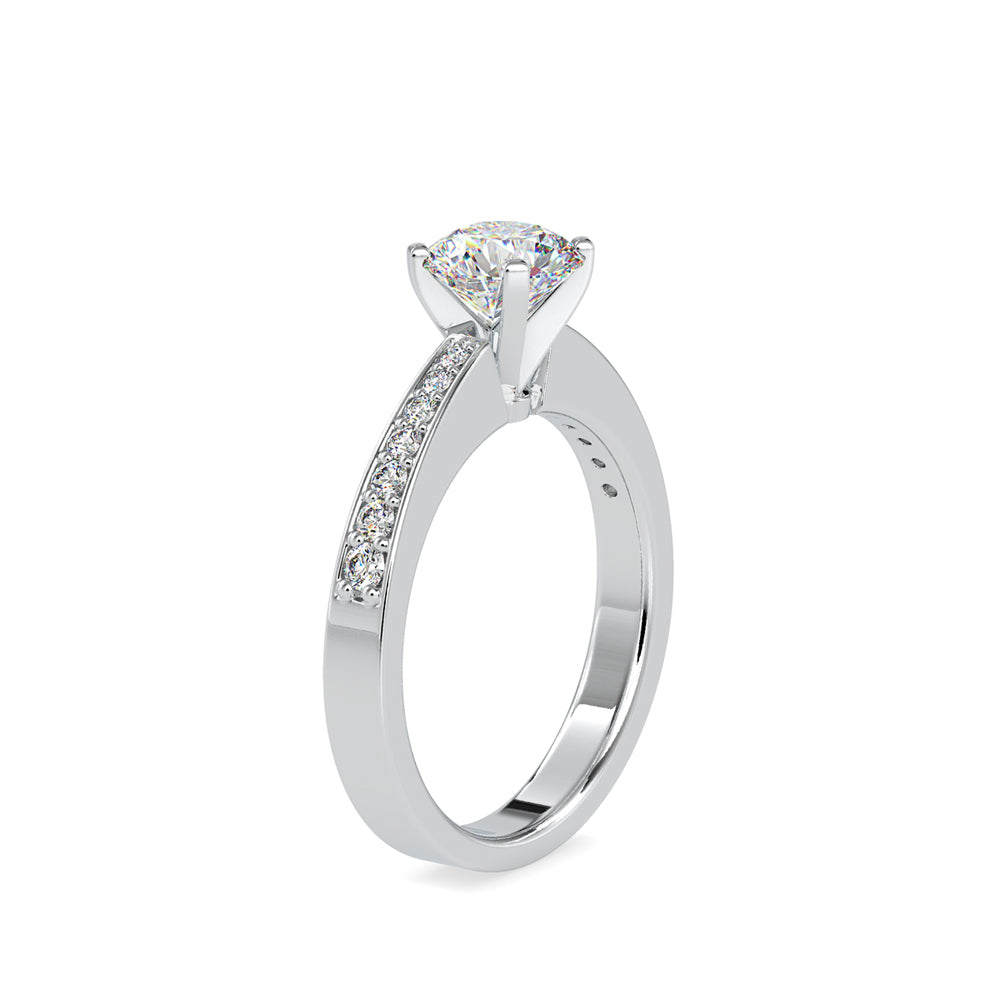 SKU: 0166 (18K) Four-Prong Solitaire Engagment Ring in Rose Gold.