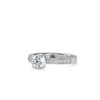 SKU: 0166 (14K) Four-Prong Solitaire Engagment Ring in Rose Gold.