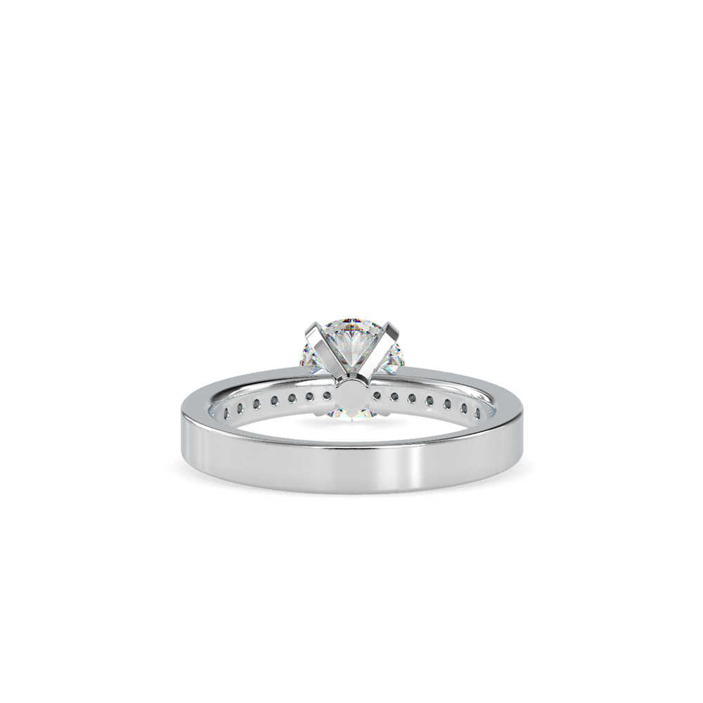 SKU: 0166 (14K) Four-Prong Solitaire Engagment Ring in Rose Gold.