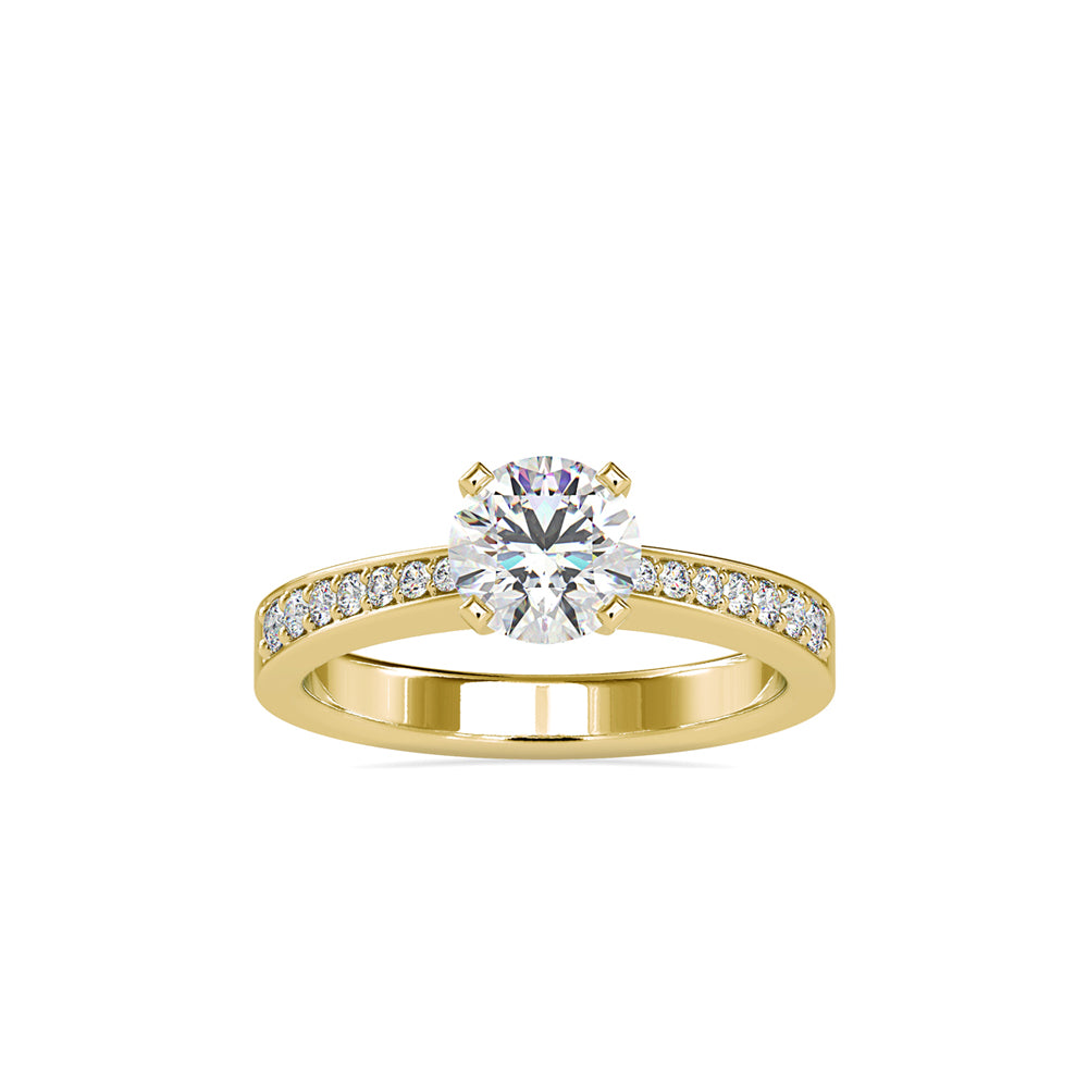 SKU: 0166 (14K) Four-Prong Solitaire Engagment Ring in Rose Gold.