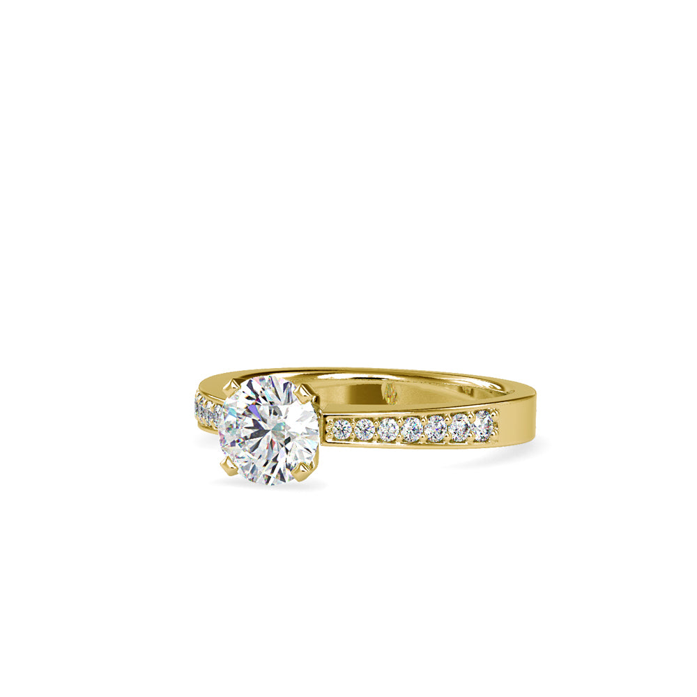 SKU: 0166 (10K) Four-Prong Solitaire Engagment Ring in Rose Gold.