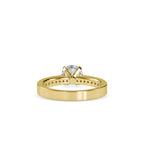 SKU: 0166 (14K) Four-Prong Solitaire Engagment Ring in Rose Gold.
