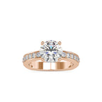 SKU: 0167 (14K) Heart-Shaped Setting Four-Prong Solitaire Engagment Ring in Rose Gold.