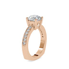 SKU: 0167 (14K) Heart-Shaped Setting Four-Prong Solitaire Engagment Ring in Rose Gold.