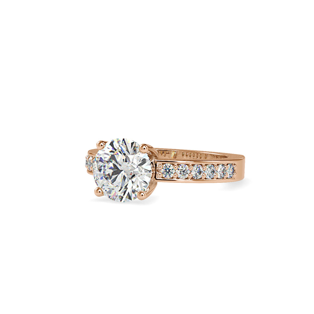 SKU: 0167 (18K) Heart-Shaped Setting Four-Prong Solitaire Engagment Ring in Rose Gold.