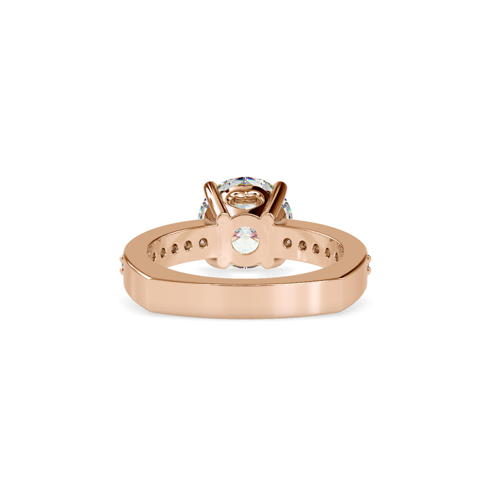 SKU: 0167 (18K) Heart-Shaped Setting Four-Prong Solitaire Engagment Ring in Rose Gold.