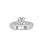 SKU: 0167 (14K) Heart-Shaped Setting Four-Prong Solitaire Engagment Ring in Rose Gold.