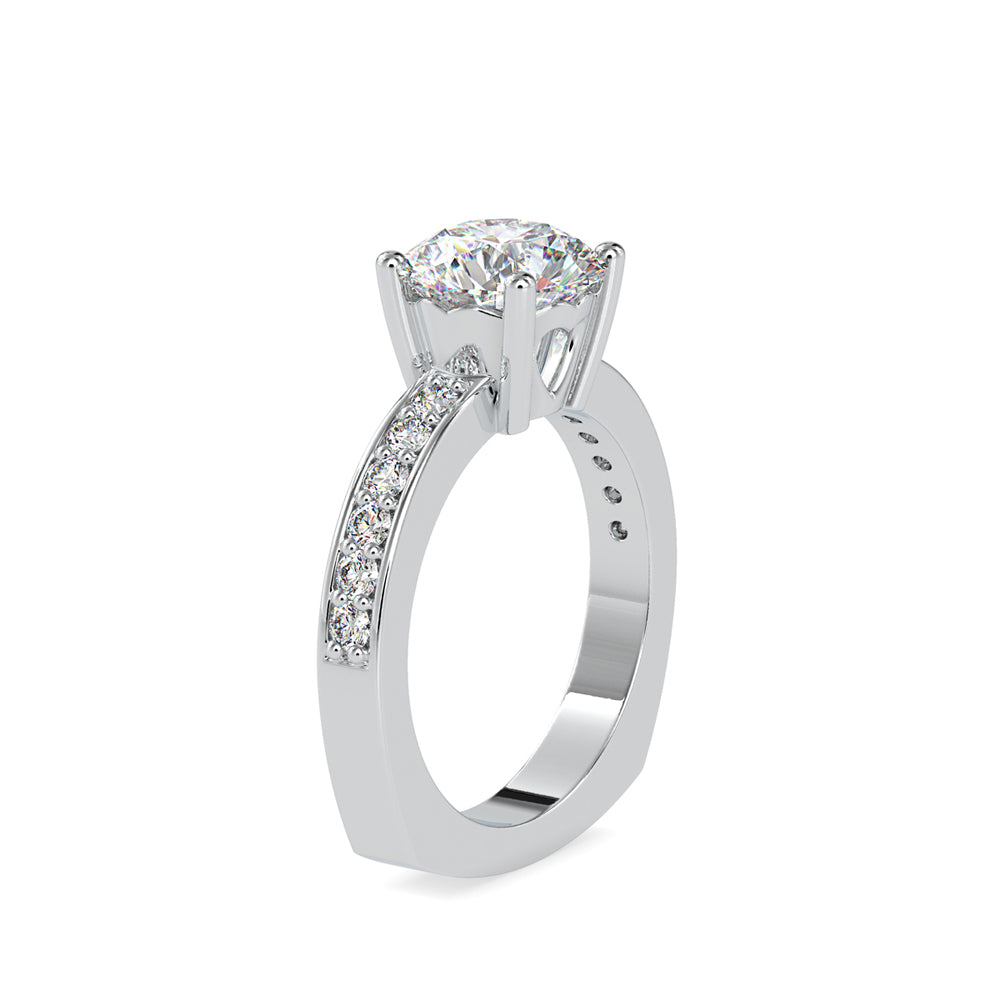 SKU: 0167 (18K) Heart-Shaped Setting Four-Prong Solitaire Engagment Ring in Rose Gold.