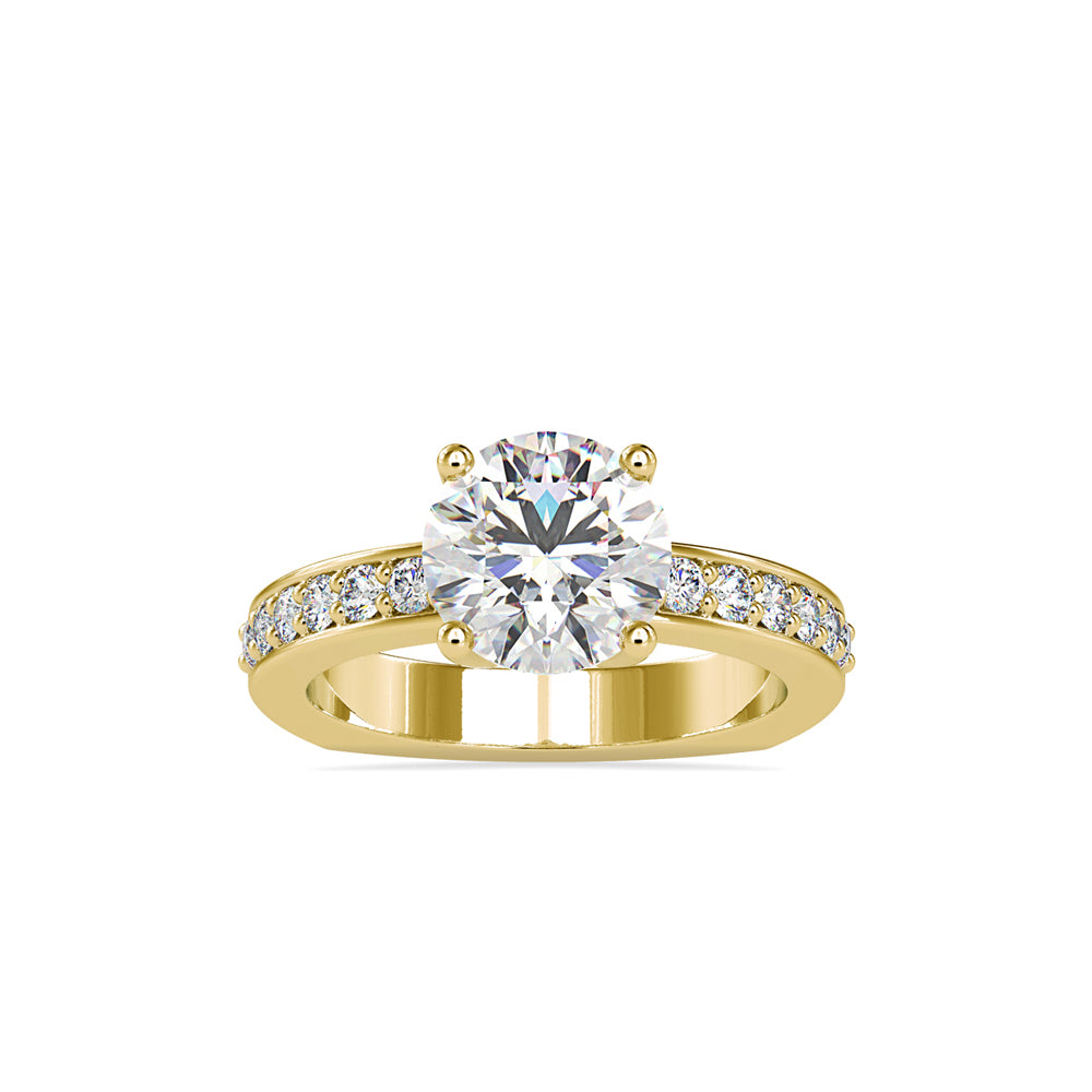 SKU: 0167 (14K) Heart-Shaped Setting Four-Prong Solitaire Engagment Ring in Rose Gold.