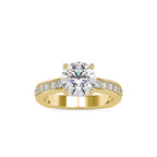 SKU: 0167 (22K) Heart-Shaped Setting Four-Prong Solitaire Engagment Ring in Rose Gold.