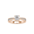SKU: 0168 (14K) Four-Prong Solitaire Engagment Ring in Rose Gold.