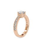 SKU: 0168 (10K) Four-Prong Solitaire Engagment Ring in Rose Gold.